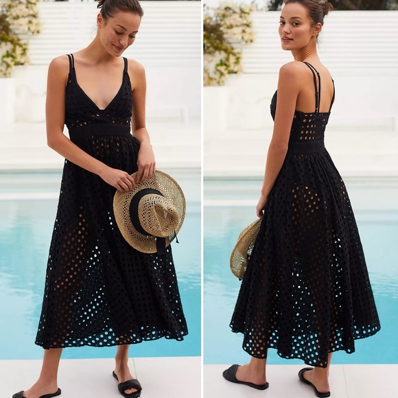 Solid & Striped Ariel Eyelet Midi Dress - Picture 1 of 8